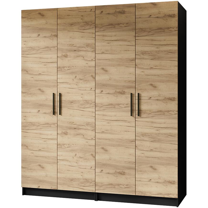 Szafa X2 Gold 2d Czarny/Dąb Craft Złoty