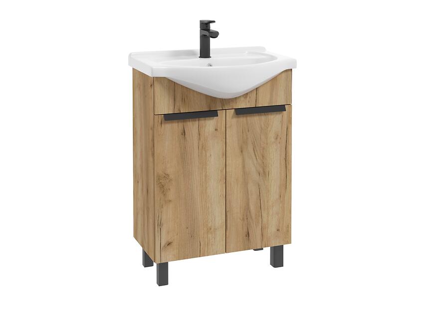SZAFKA Z UMYWALKĄ LILY D50 2D0S 4NN DSM DĄB CRAFT ZŁOTY