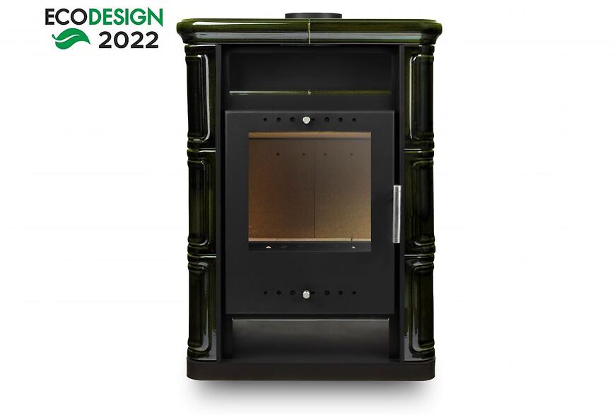 Piec stalowo kaflowy Arta zielony 6kW