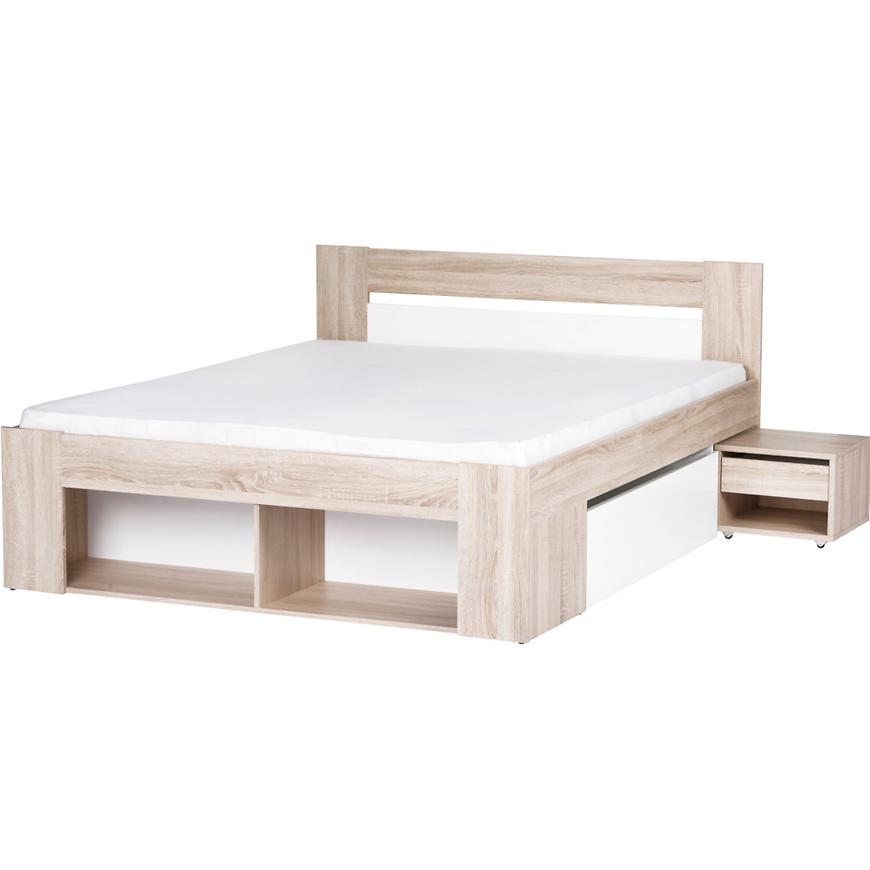 Łóże 160 Szafki Nocne 2 Szt. 2SMilo 09 Dąb Sonoma 3D/B