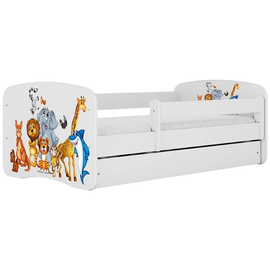 Łóżko dziecięce Babydreams+SZ+M biały 80x160 zwierzęta