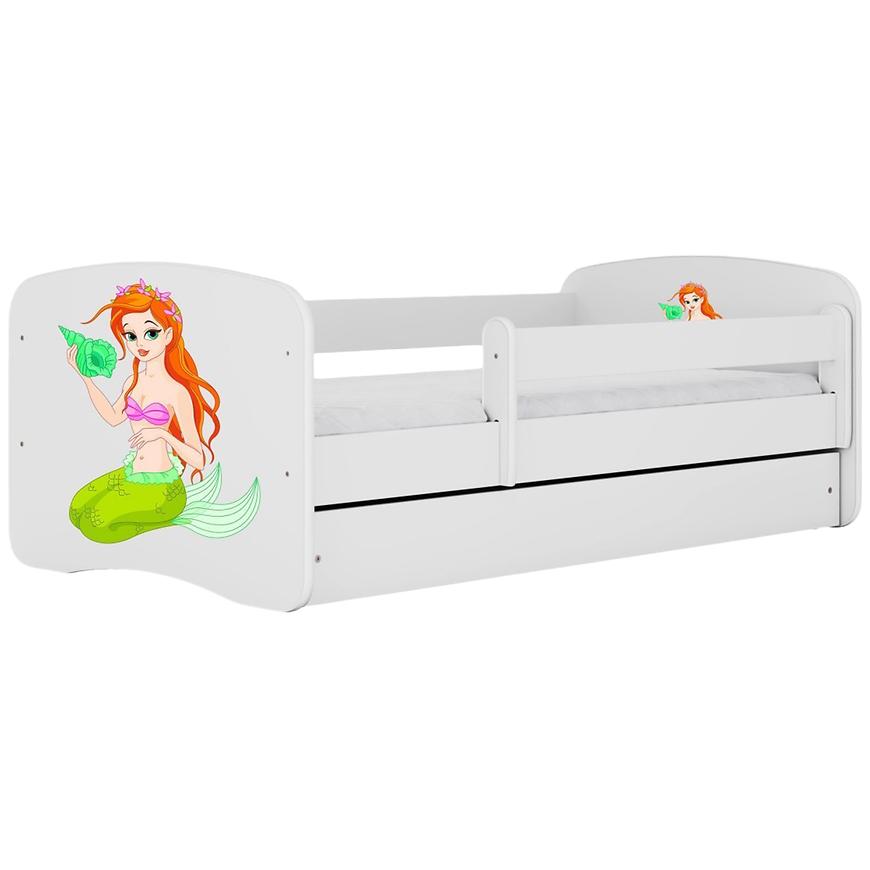 Łóżko dziecięce Babydreams+SZ+M biały 80x180 syrenka