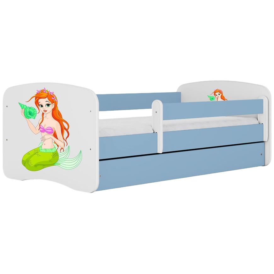 Łóżko dziecięce Babydreams+SZ+M niebieski 80x180 syrenka