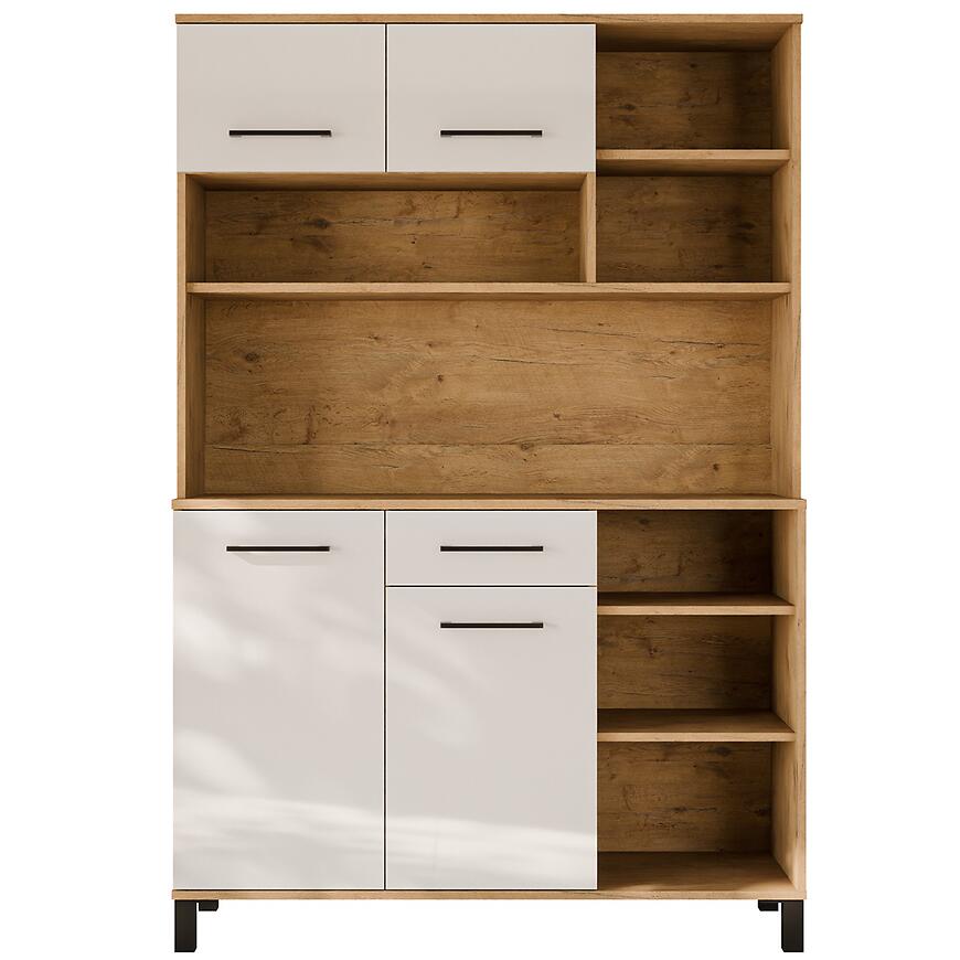 Buffet Linda Biały/Dąb Lancelot 120 (VIGO)