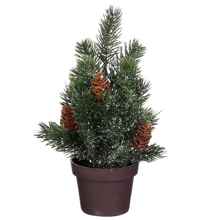 Choinka szyszka zielona oszroniona wys. 24 x gł. 12 cm
