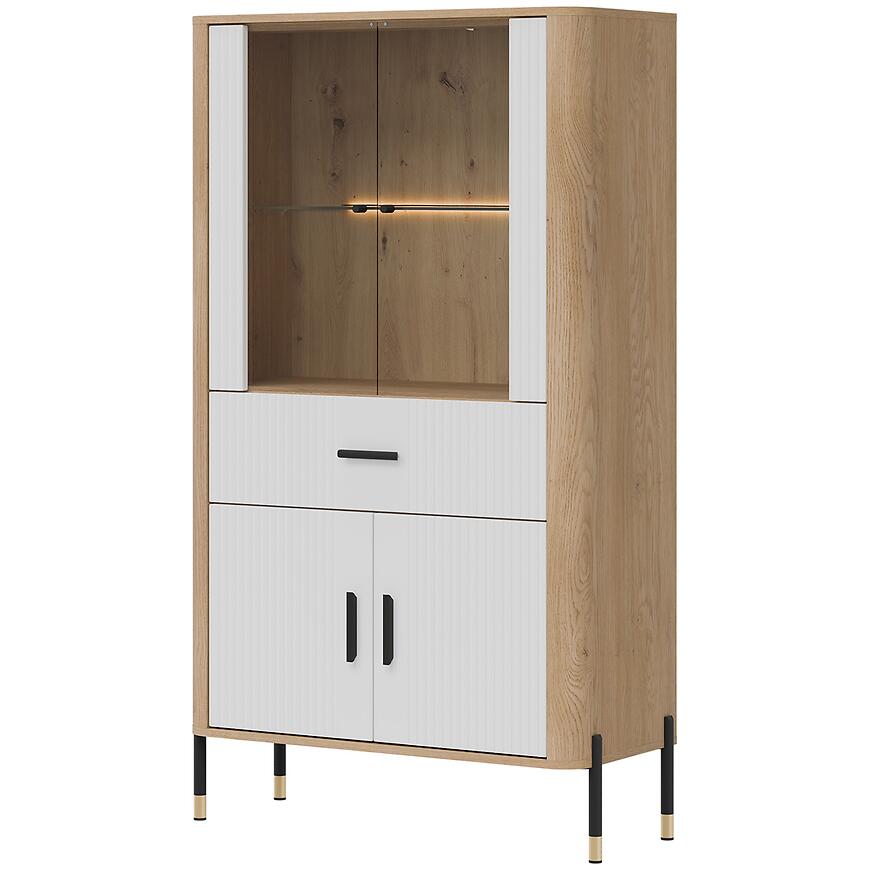 Witryna Niska Dante Dt12 Dąb Cremona/Biały