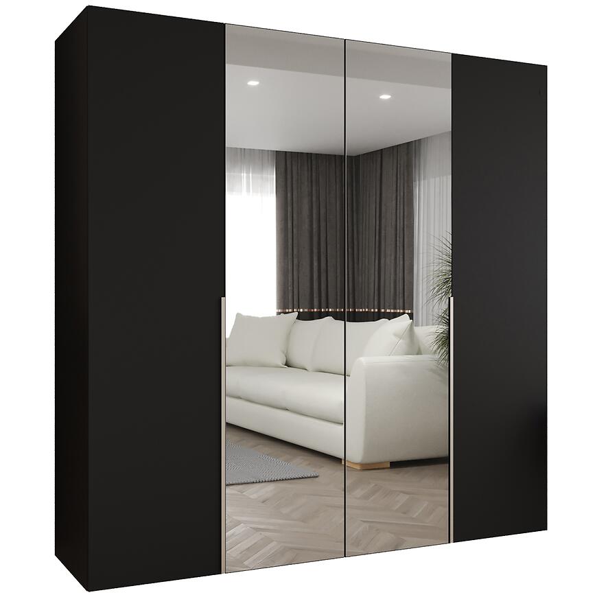 Szafa Alicante II 200 czarny/srebrny