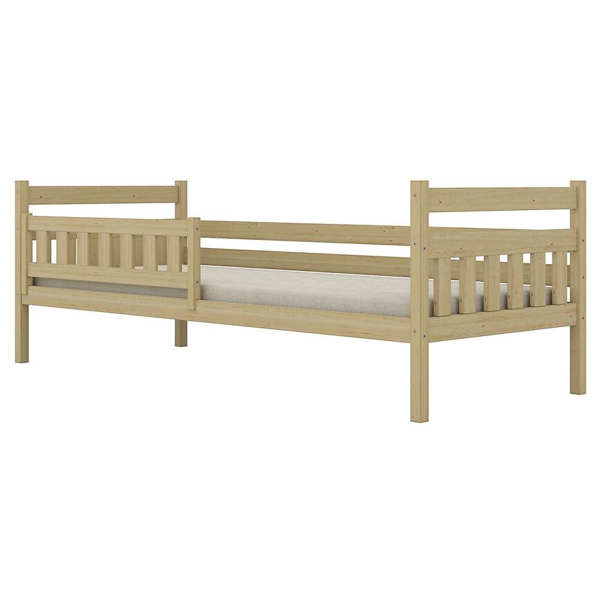 Łóżko Dawid standard + barierka 80x200 naturalne, nielakierowane