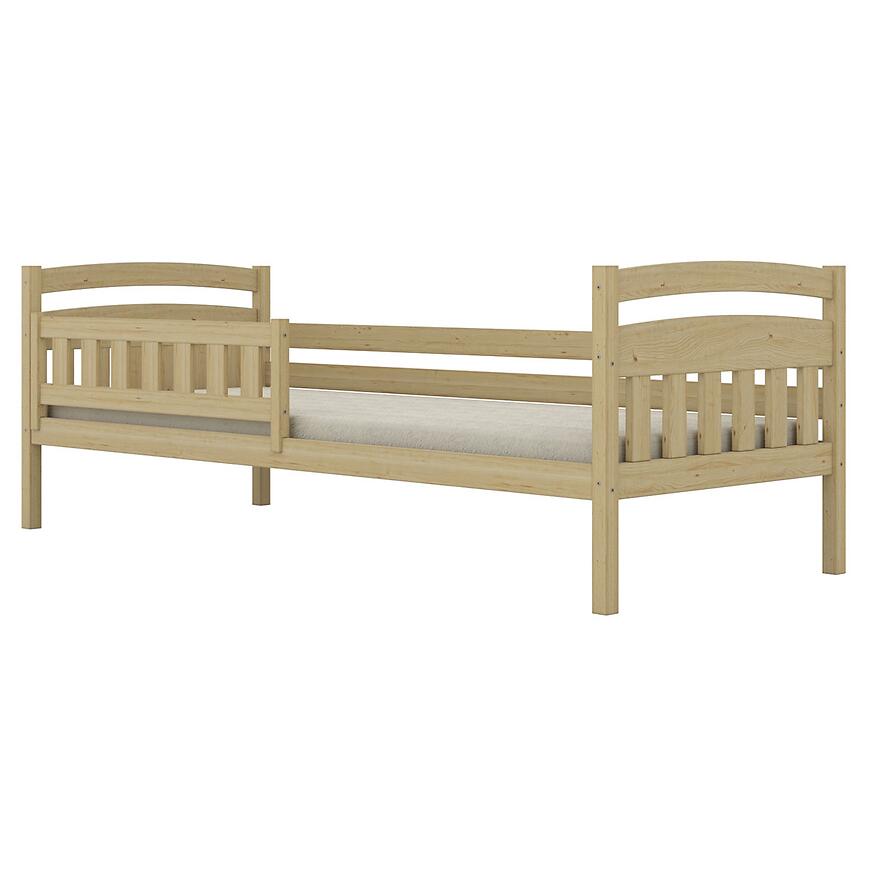 Łóżko Tosia standard + barierka 90x180 naturalne, nielakierowane