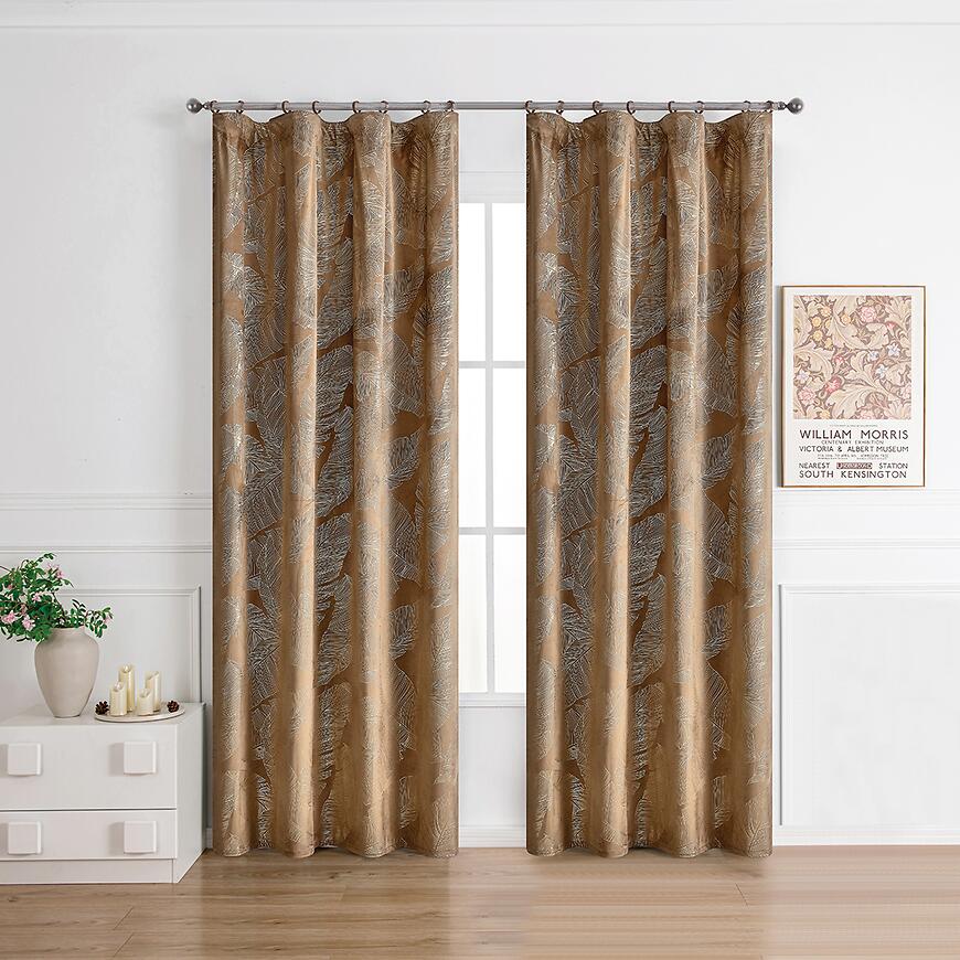 Zasłona na taśmie MOLLY RQ-198/210GSM 140x250 brązowy