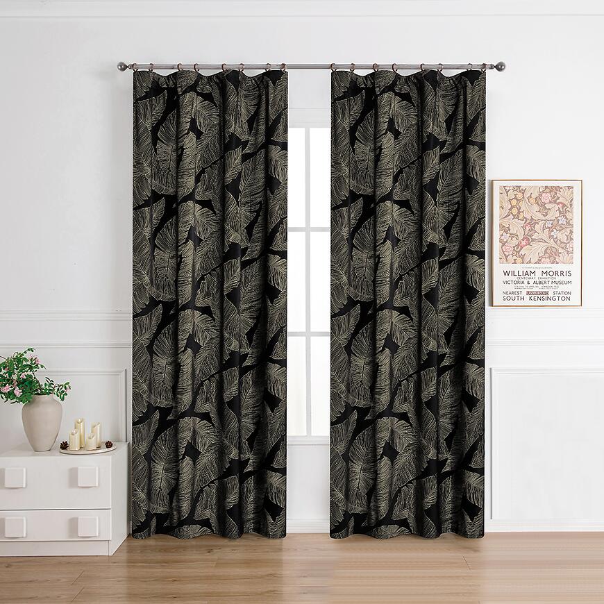 Zasłona na taśmie MOLLY RQ-198/210GSM 140x250 czarny