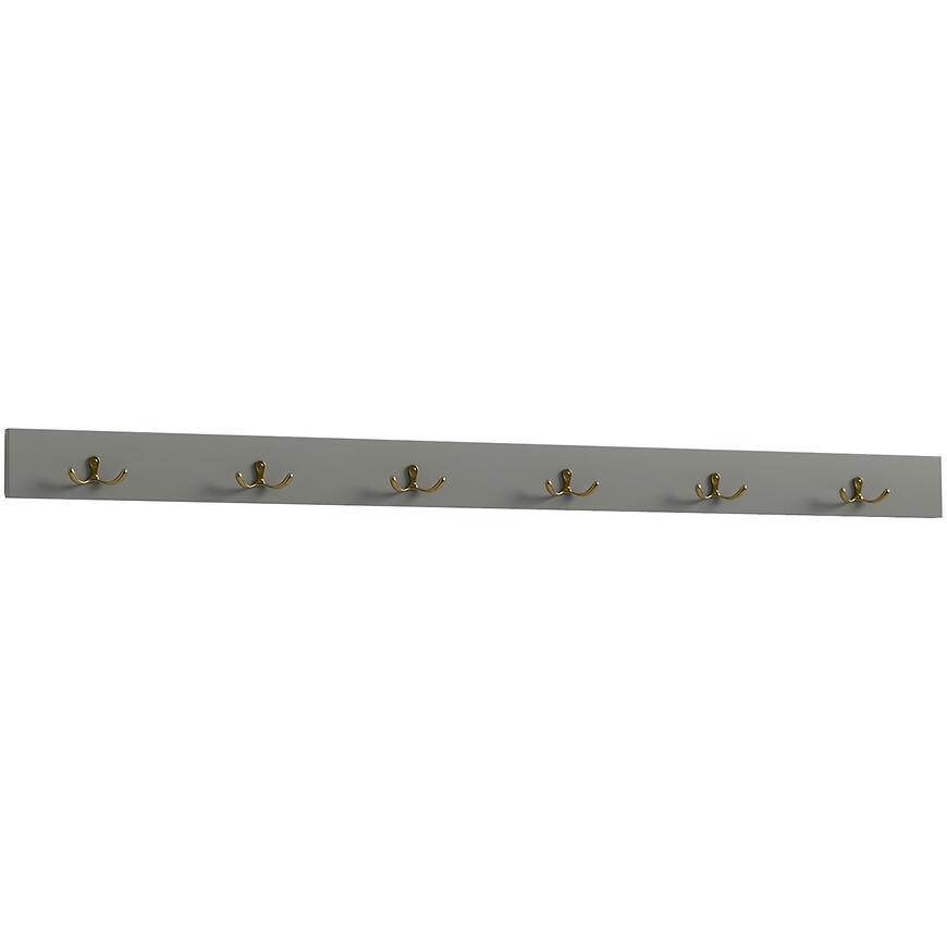 Wieszak 6 Metalowe Uchwyty Szary