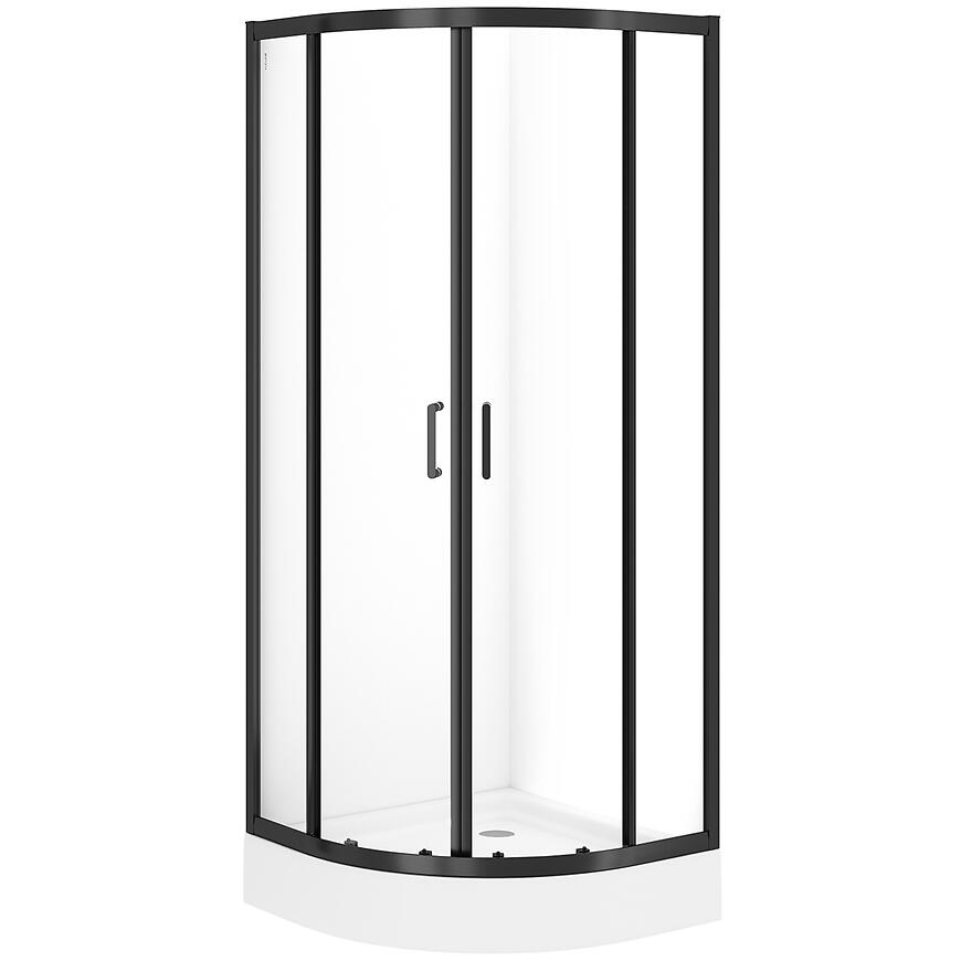 Kabina półokrągła Brasco 80x80x190 black S168-003