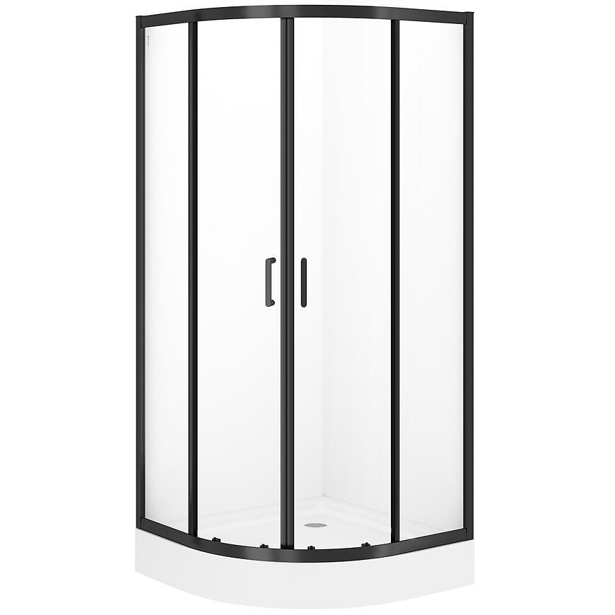 Kabina półokrągła Brasco 90x90x190 black S168-004