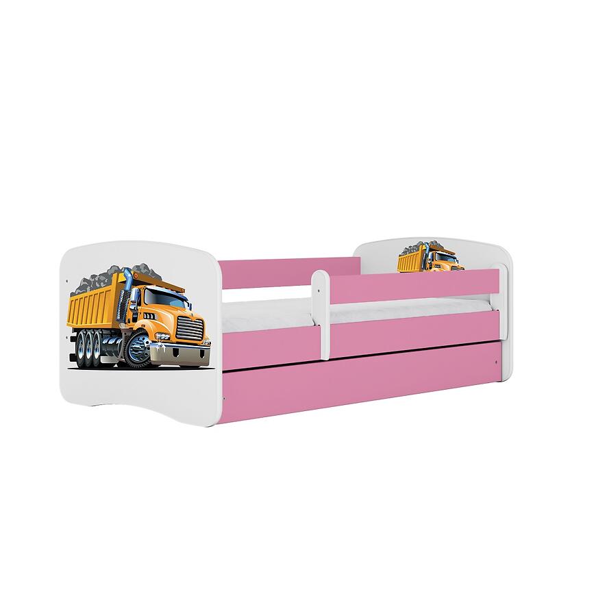 Łóżko dziecięce Babydreams+Sz+M Różowe 80x180 Ciężarówka
