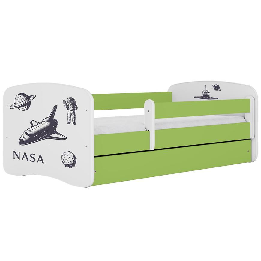 Łóżko dziecięce Babydreams+SZ+M zielony 70x140 Nasa