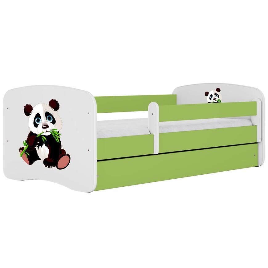Łóżko dziecięce Babydreams+SZ+M zielony 70x140 panda 2