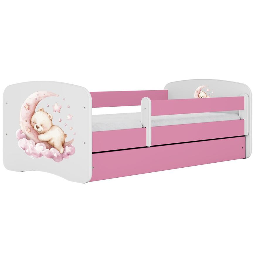 Łóżko dziecięce Babydreams+SZ+M różowy 80x180 sen