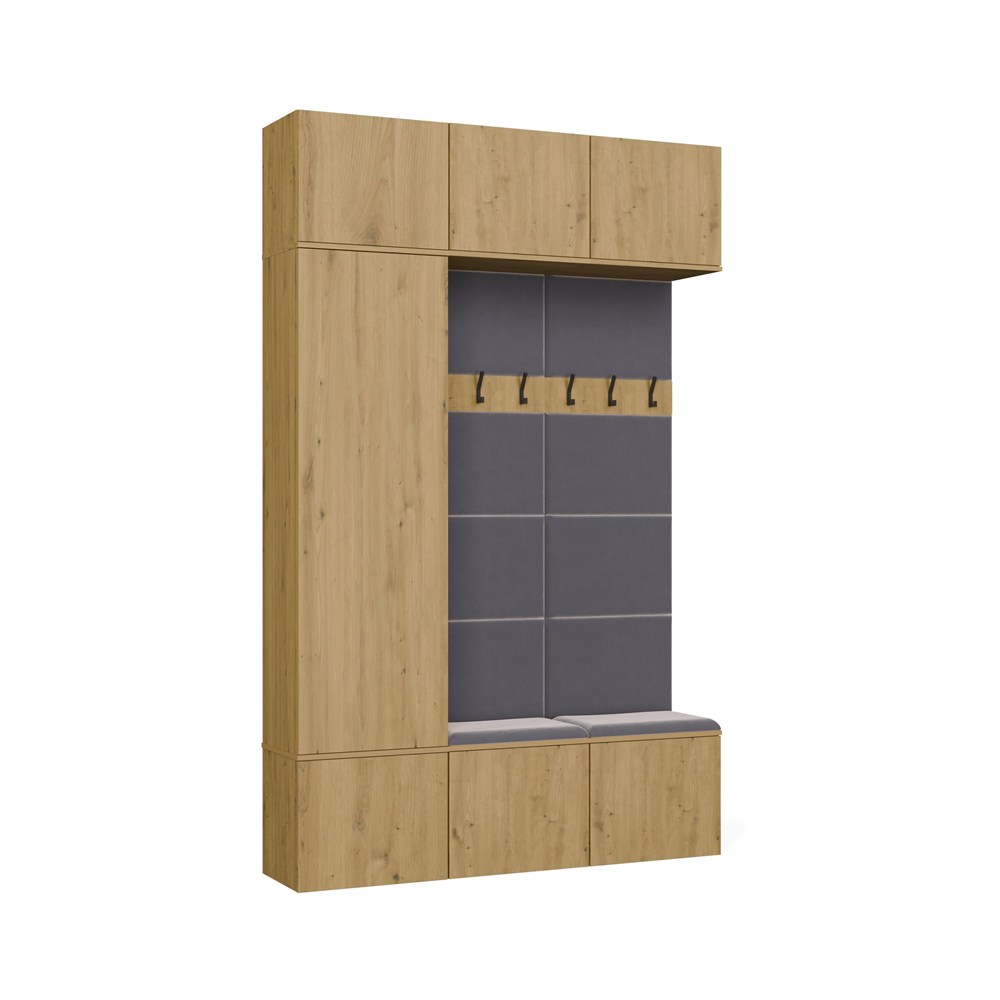 Garderoba z podwójnym wieszakiem Hamar III 1SZ2W dąb artisan