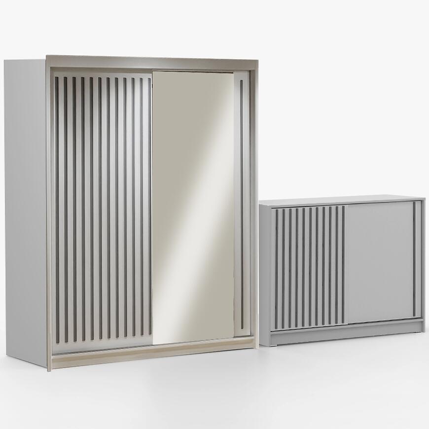 Zestaw szafa Royal 150 biała + komoda Royal 150