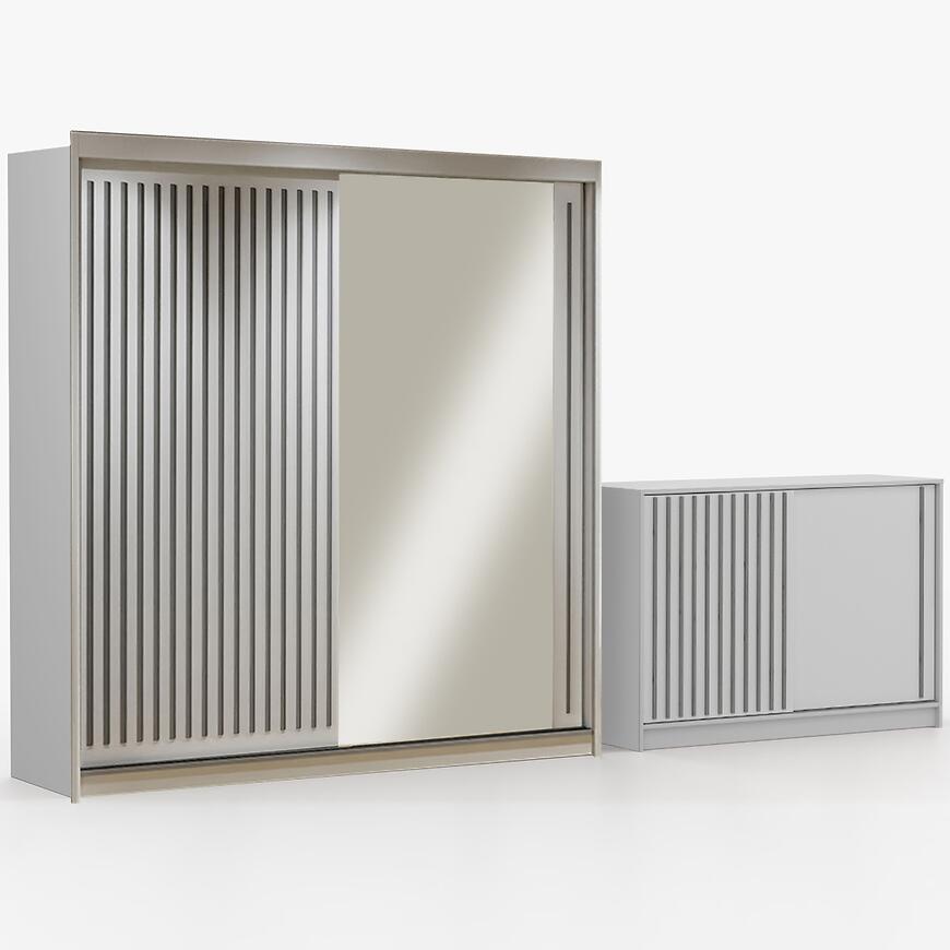 Zestaw szafa Royal 203 biała + komoda Royal 150