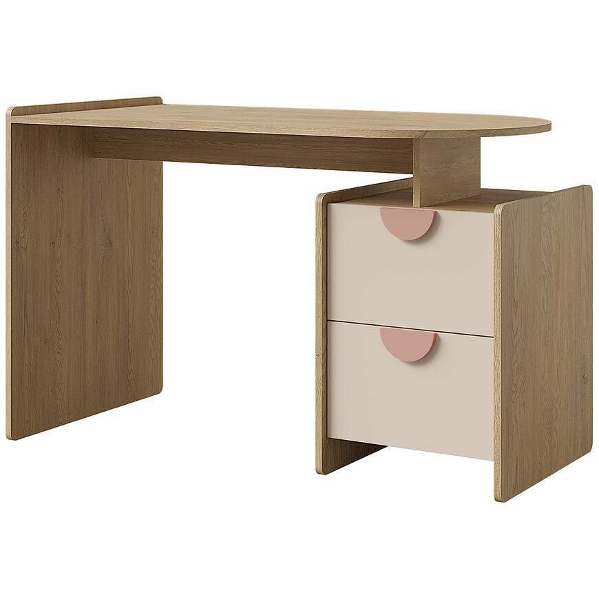 Biurko Lexi 12l/P Cremona/Macadamia/Róż