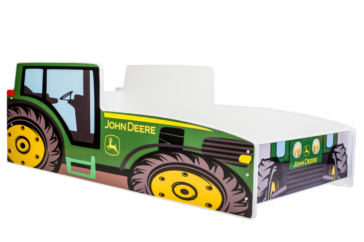 Łożko pojedyncze Traktor zielony 160x80 z materacem