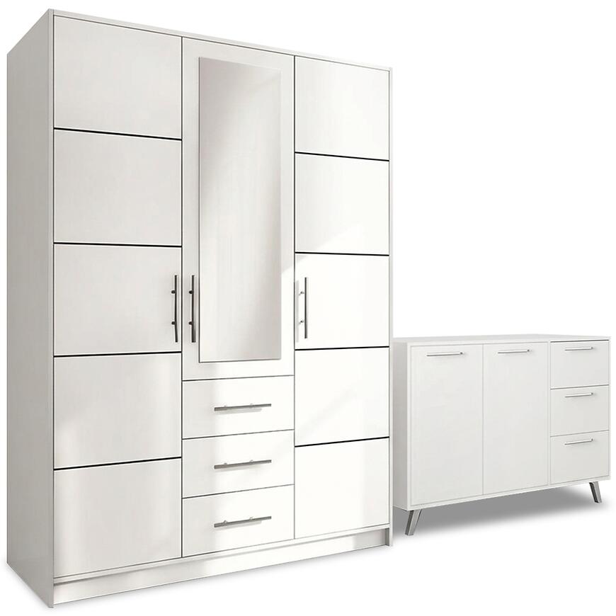 Zestaw Szafa Bali D3 Biała + Komoda Bali 140