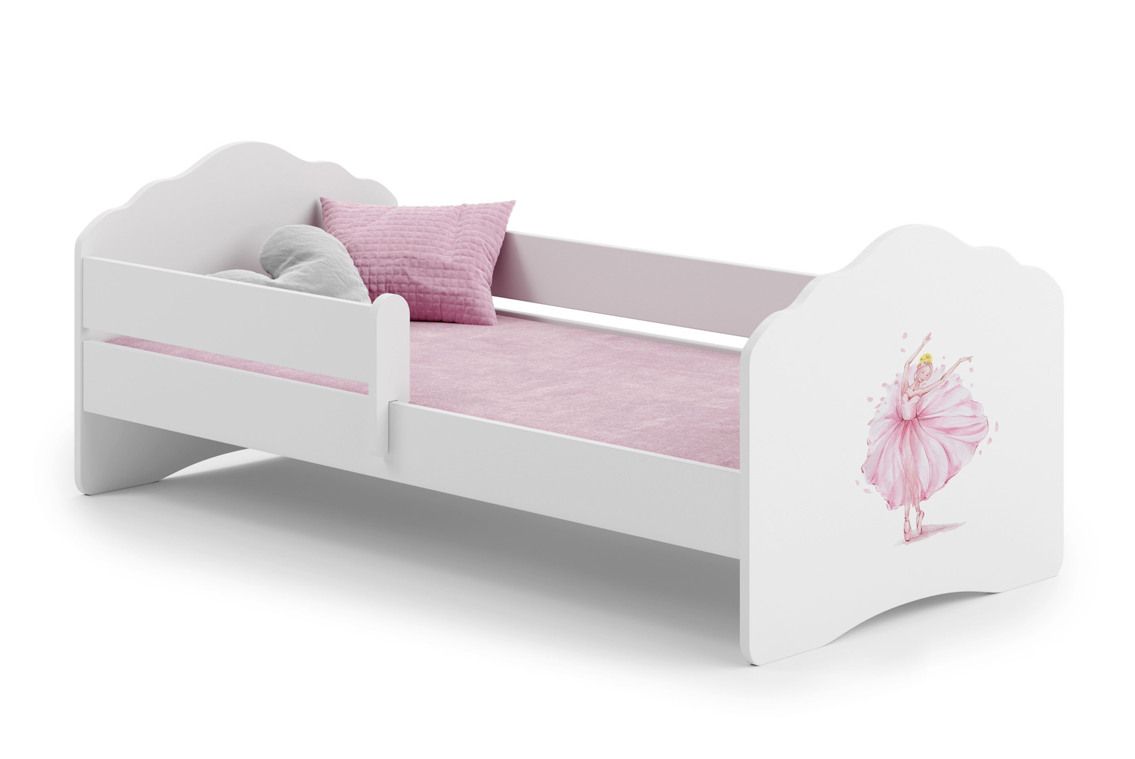 Łożko dziecięce FALA z barierką 160x80 Księżniczka w koronie