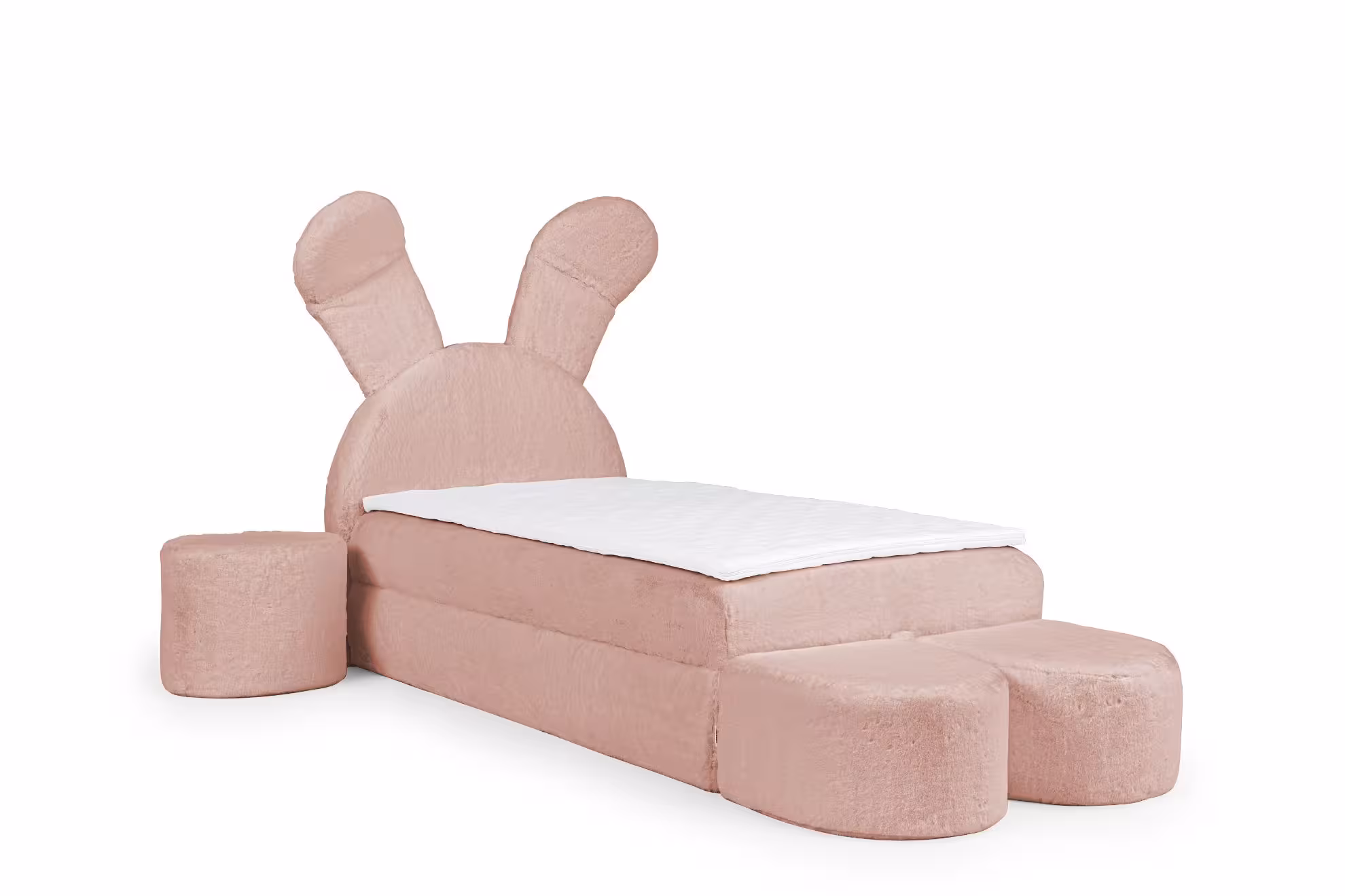 Łożko kontynentalne Rubbit z zestawem 100x200 różowy