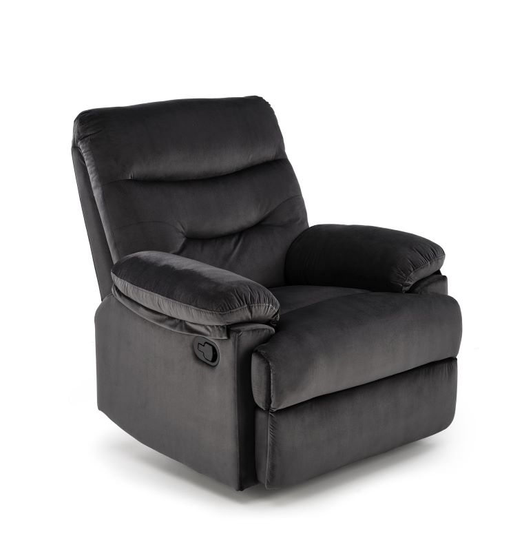Fotel z funkcją relaks Parker Velvet czarny