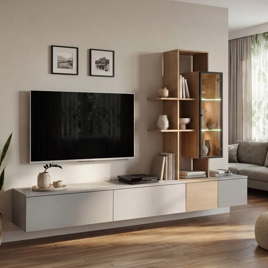 Meblościanka Leo Agdc Lo Arctic Grey/Cremona Oak