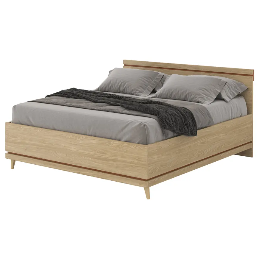 Łóżko Scandi 32 180 Dąb Olej/Ceglany