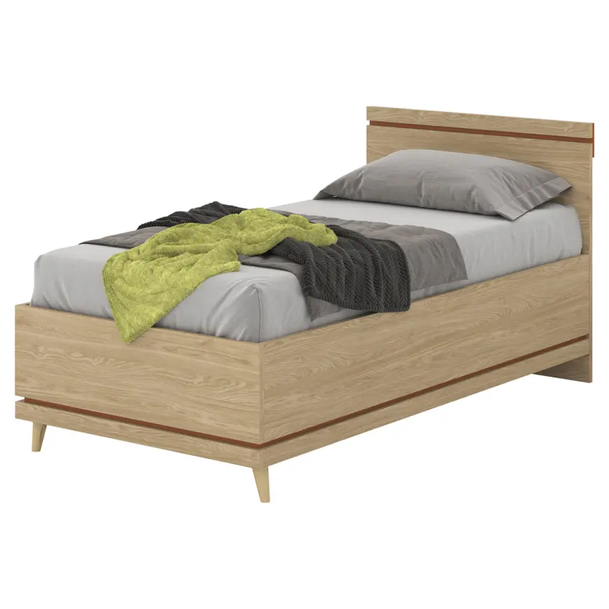 Łóżko Scandi 34 100 Dąb Olej/Ceglany