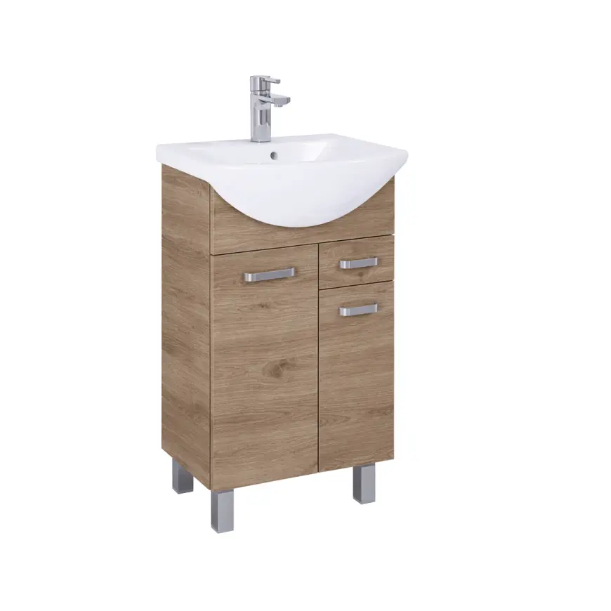 Szafka z umywalką Uno 65 cm 2D1S dąb canela