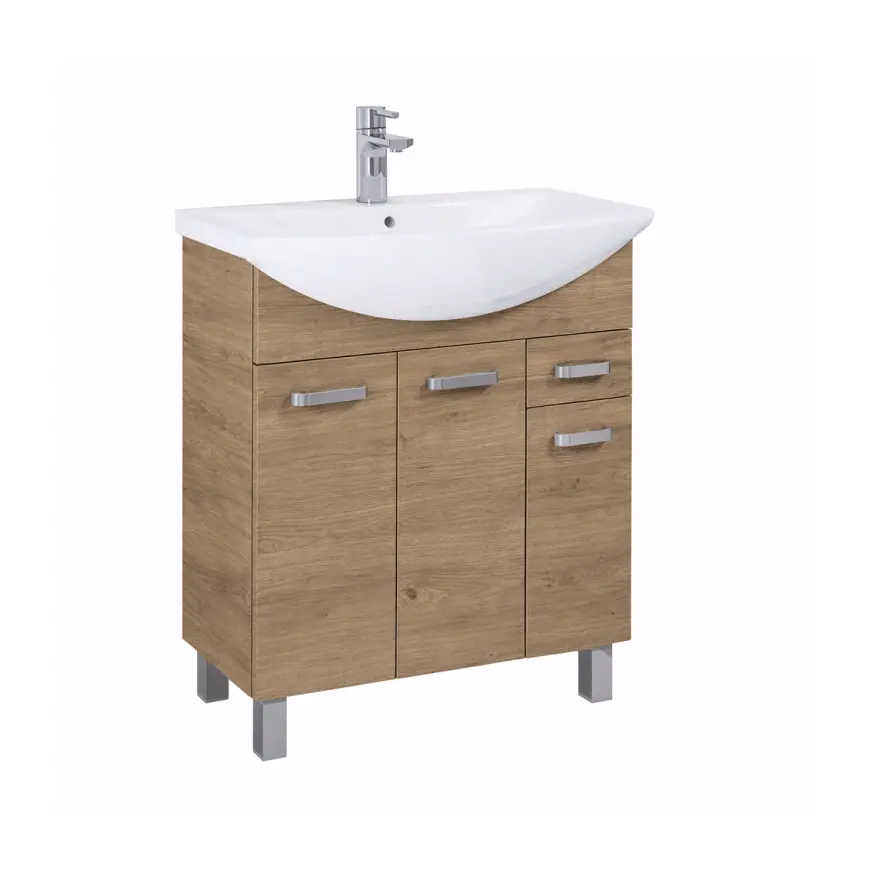 Szafka z umywalką Uno 75 cm 3D1S dąb canela
