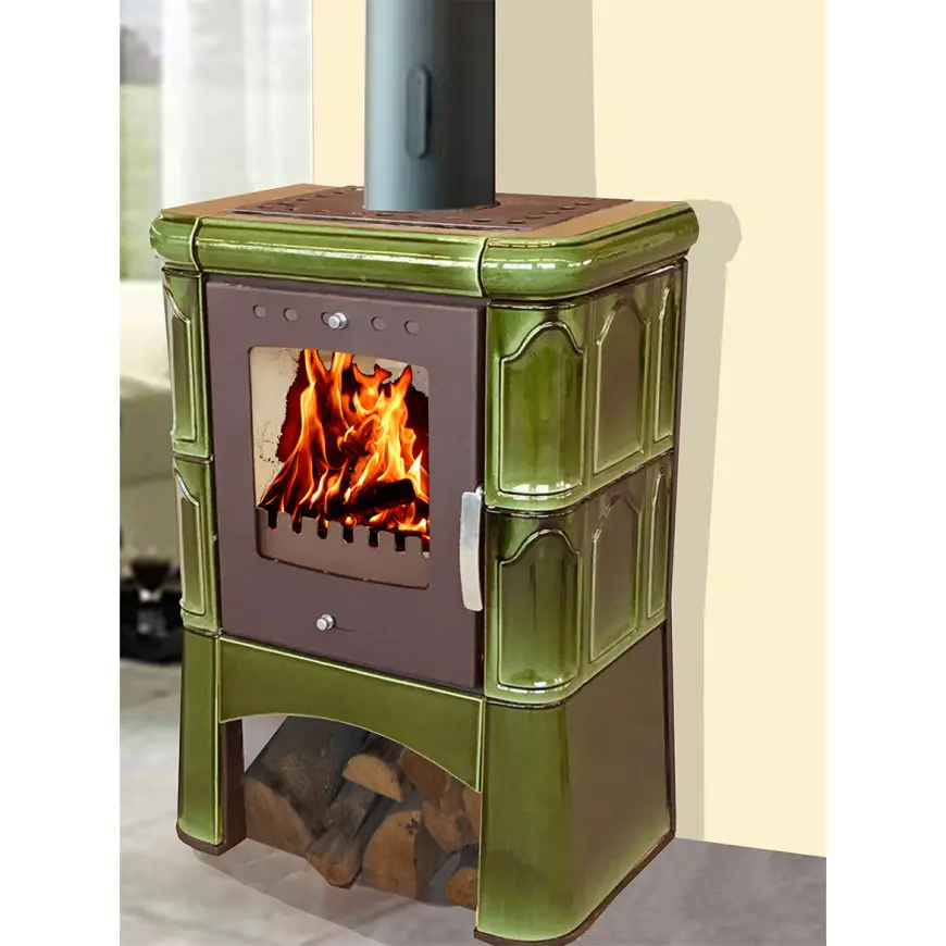 Piec stalowo-kaflowy Picollo II grassgreen 6 kW
