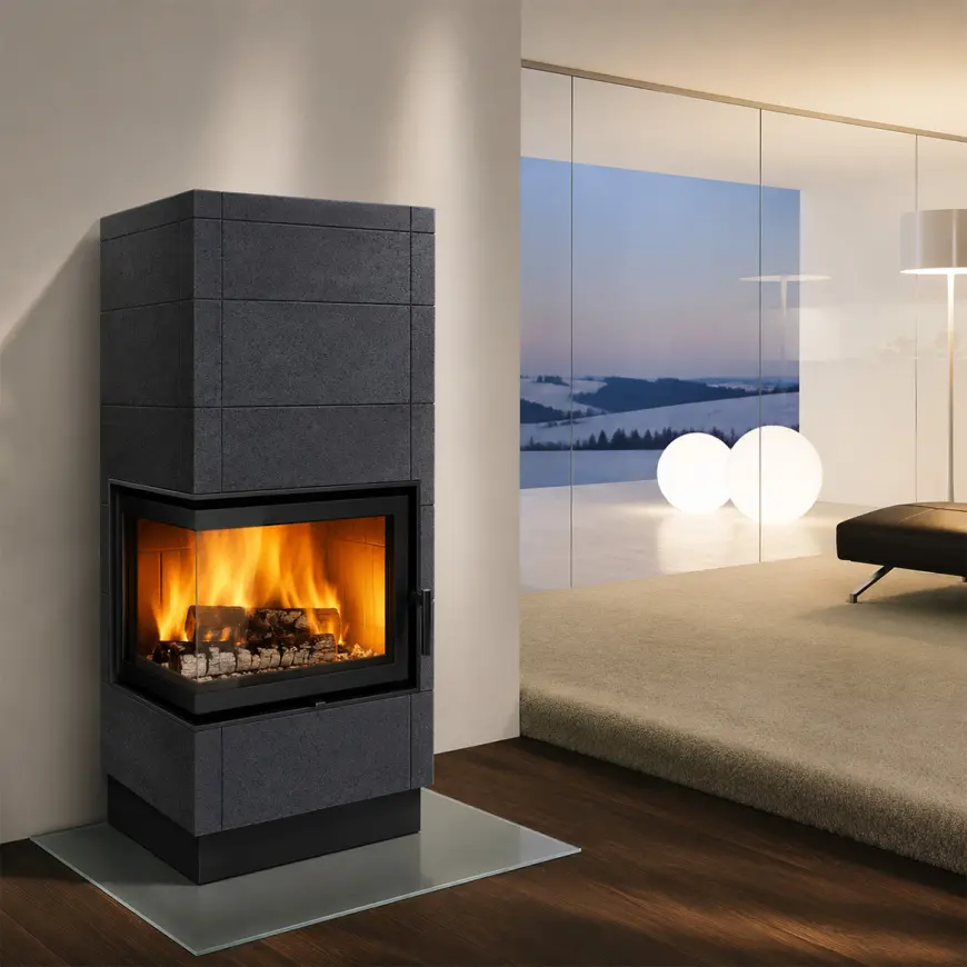 Piec stalowo-kaflowy Erfurt lewy onix 10 kW