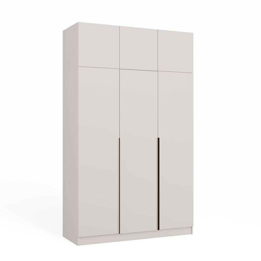 Szafa Sensory 150 cm 3D z nadstawką kaszmir czarne uchwyty