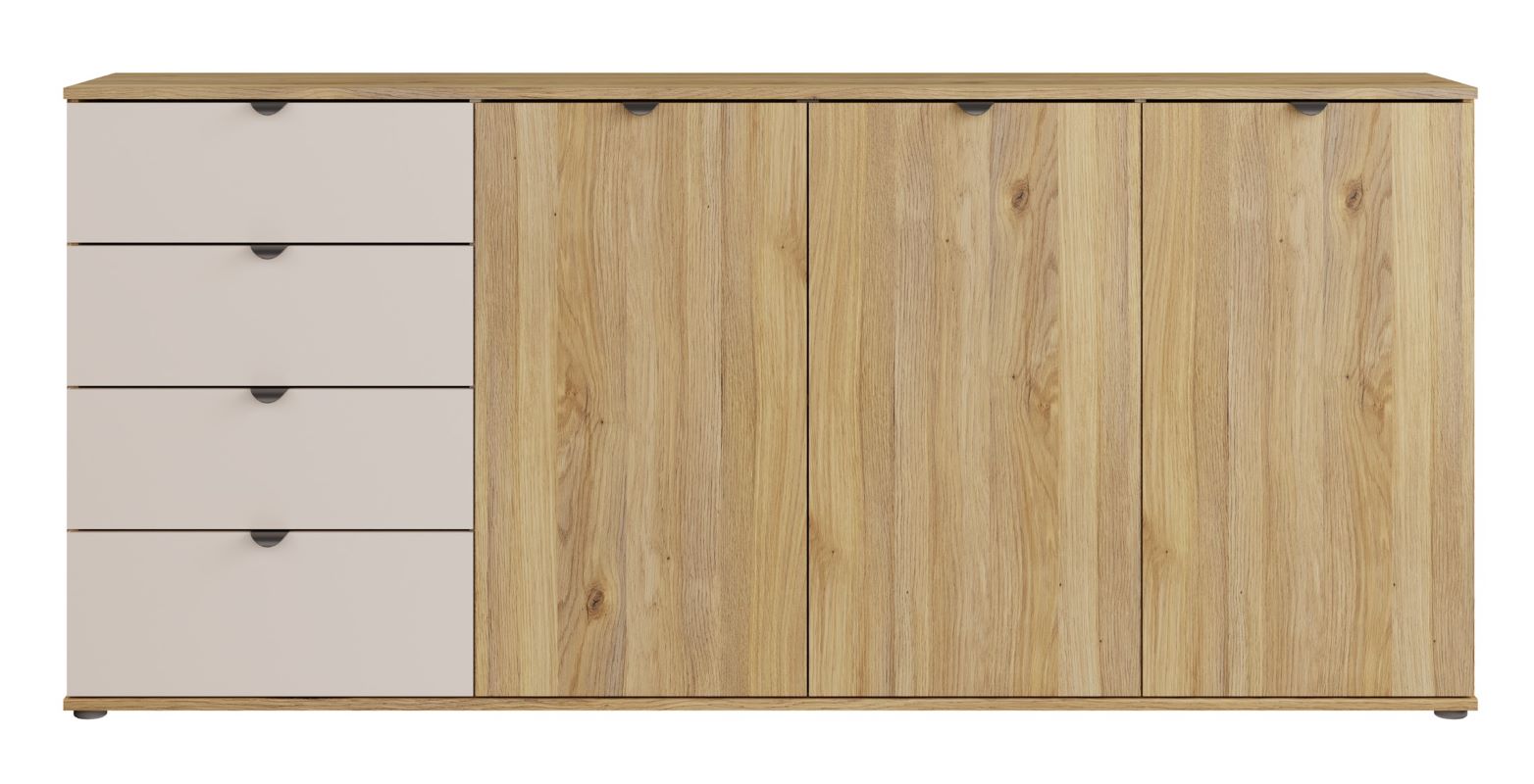 Komoda Valmessa 3D4S dąb mauvella/beż piaskowy