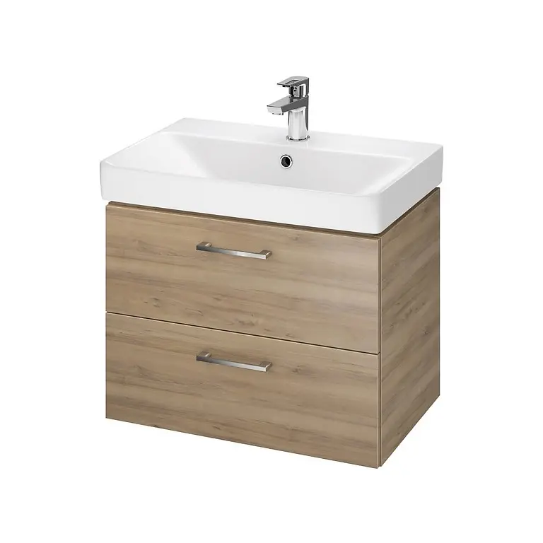 Szafka wisząca z umywalką Lara Mille slim 60 cm orzech