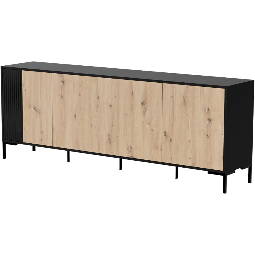 Komoda 200 Merci Dąb Artisan / Czarny